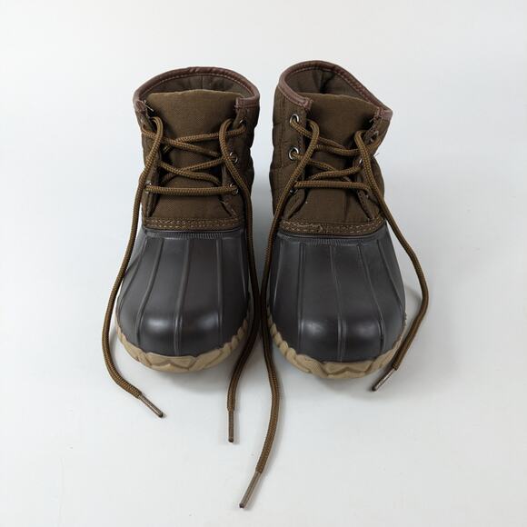 St Johns Bay Womens Size 6M Rain Boot Duck Denton Lace Up Ankle Brown Outdoors - Picture 2 of 13